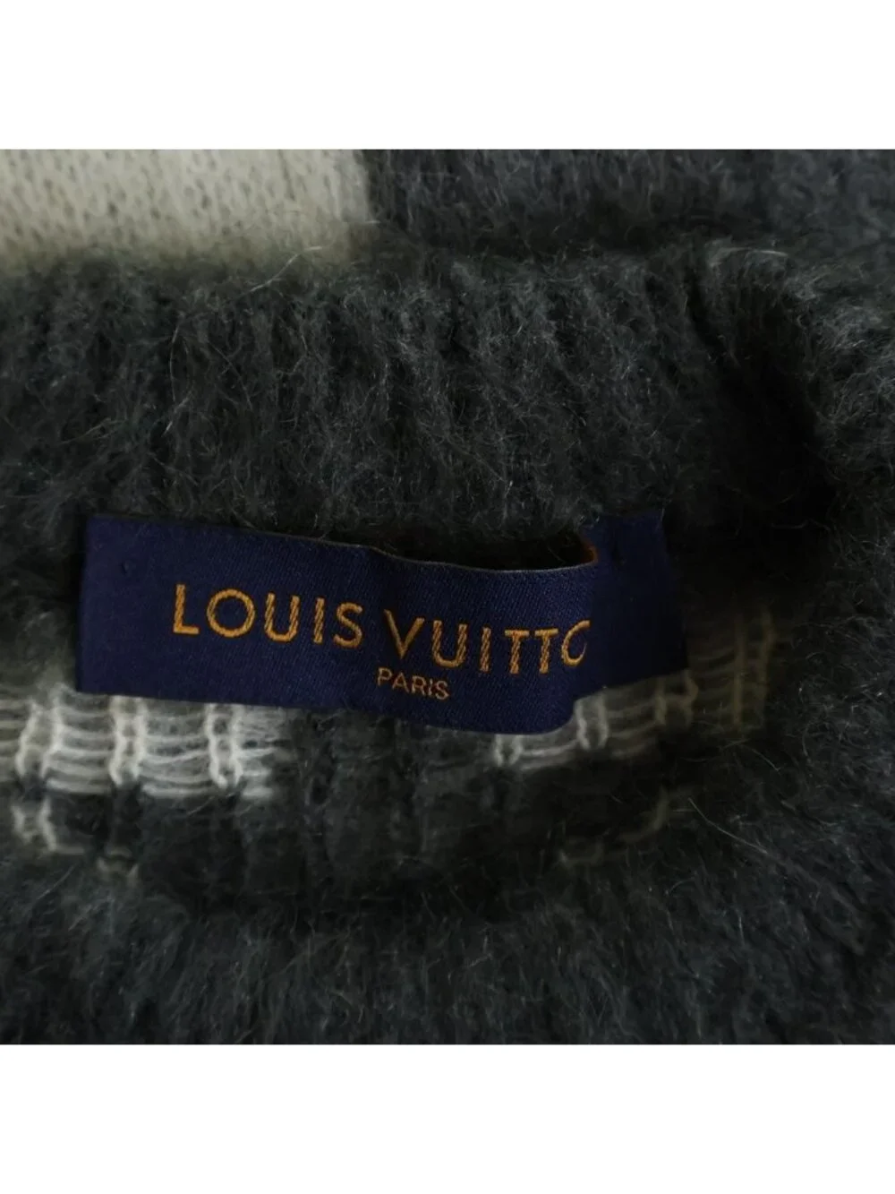Louis Vuitton Usa Flag Mohair Jacquard Knit Sweater White Gray